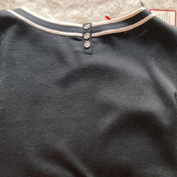Talbots XS NWT Black sweater 3/4 sleeves with cream accent at neck. - Picture 3 of 3